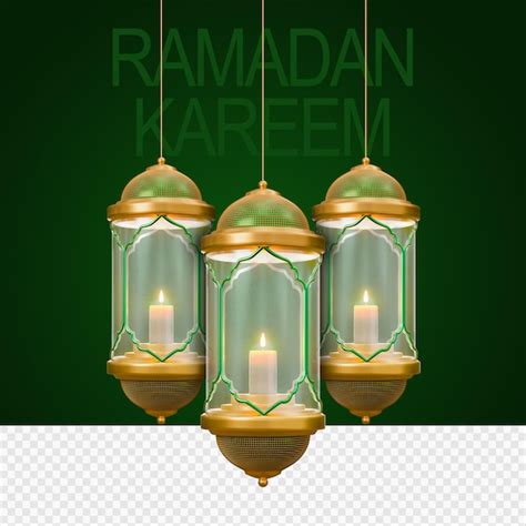 Premium Psd Ramadan Kareem Or Ramazan Mubarak Lantern In D Rendered