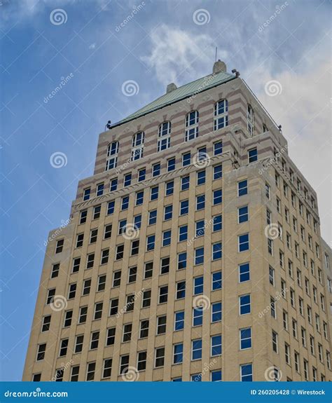 Low Angle Shot of Merchants Plaza in Mobile, Alabama Stock Photo