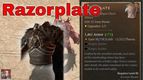 Diablo IV Unique Items Razorplate Armor YouTube