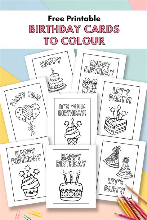 Free Printable Birthday Cards To Colour — Gathering Beauty