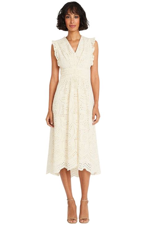 Maggy London Sleeveless Embroidered Eyelet Midi Dress Nordstrom