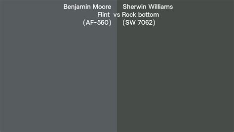 Benjamin Moore Flint Af 560 Vs Sherwin Williams Rock Bottom Sw 7062 Side By Side Comparison