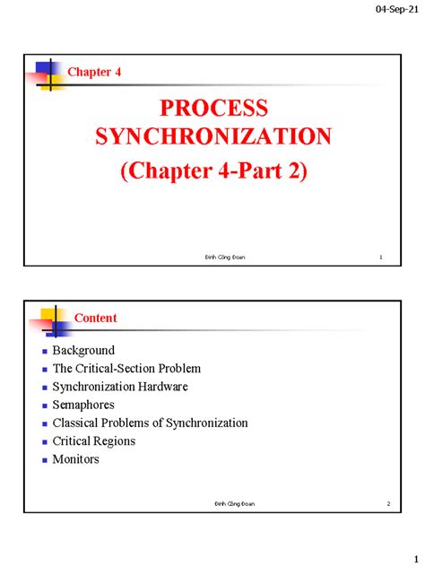 C4 Syn Process C4 Syn Process Process Synchronization Chapter 4