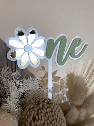 Daisy One Cake Topper Ember Bloom Designs