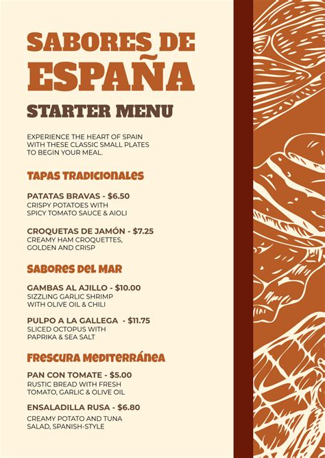 Free Gold Bar Starter Menu Template to Edit Online