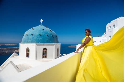 Yellow Ruffles Flying Dress in Santorini