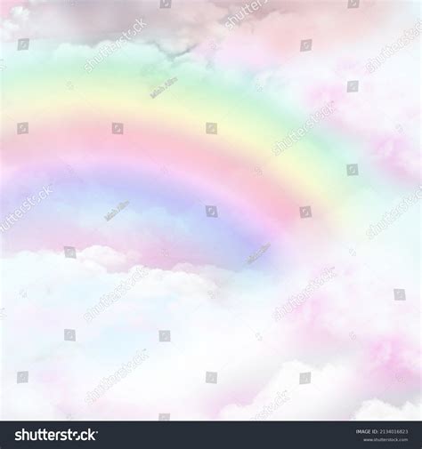 Abstract Pink Sky Clouds Rainbow Background Stock Illustration ...