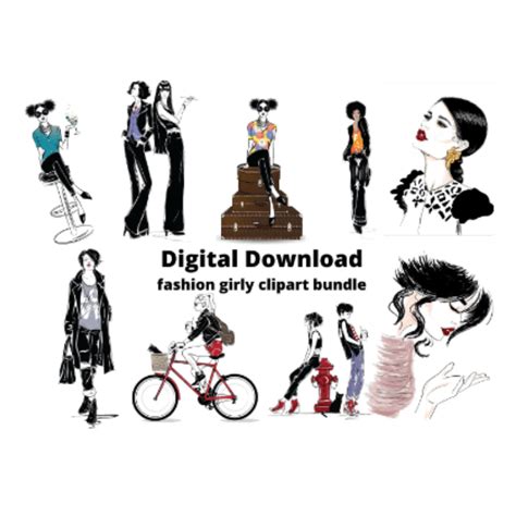 Clipart Fashion Girl Women Clipart Svg Illustration Clipart Inspire