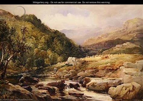 Artwork Replica Landscape With Stream And Haymakers By David Hall