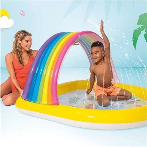 Piscina Infantil Inflável Jatos Arco íris 84L Intex Catarina Náutica