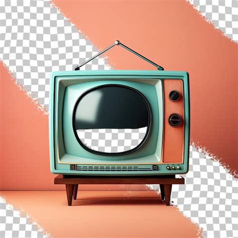 Изолированный винтажный телевизор прозрачный фон | Премиум PSD Файл