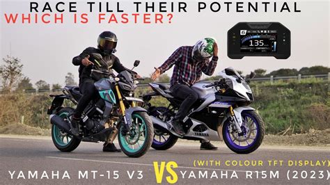 Yamaha R M Vs Yamaha Mt V Drag Race Sports Vs Naked