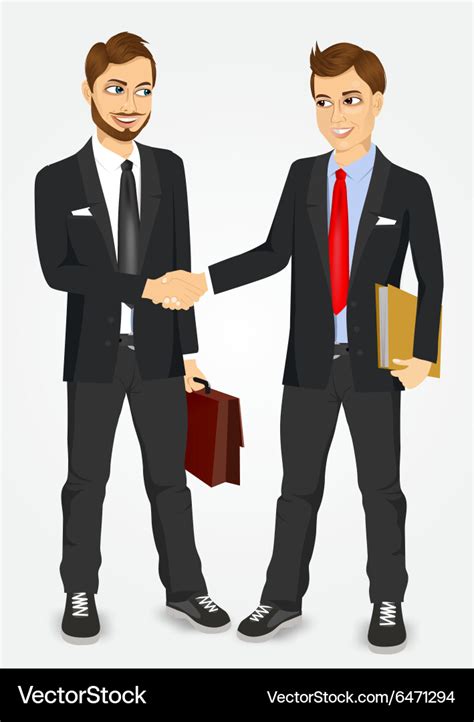 Two businessmen shaking hands Royalty Free Vector Image