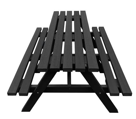 Black Recycled Plastic Lanval A-Frame Picnic Table | Picnic-Benches.uk