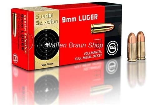 Waffen Braun Shop GECO 9 Mm Luger Vollmantel Rundkopf 8 0 G Special