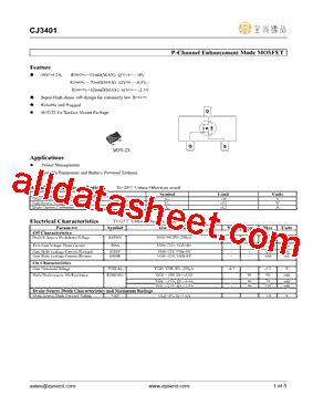 CJ3401 Datasheet PDF ZP Semiconductor