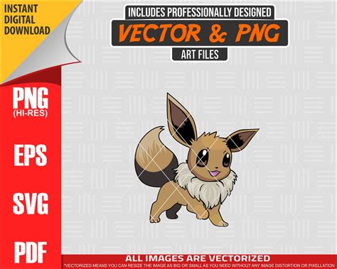 High Quality Pokemon Eevee SVG PNG 300 Dpi Clipart 133 - Etsy