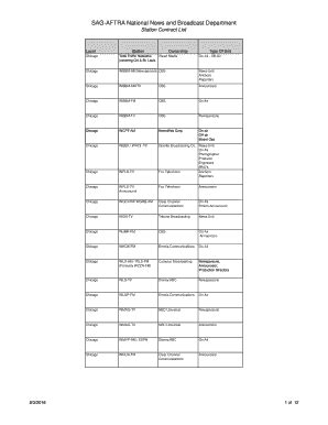 Fillable Online Sag Aftra National News And Broadcast Department Fax