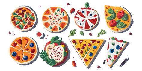 Mouth Watering Pizza Slice With Salami And Peppers Flat Vector