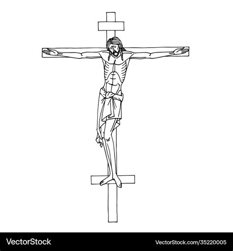 Crucifixion Jesus Christ Orthodox Icon Royalty Free Vector