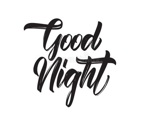 Good Night Hand Drawn Vector Lettering Phrase Modern Typography