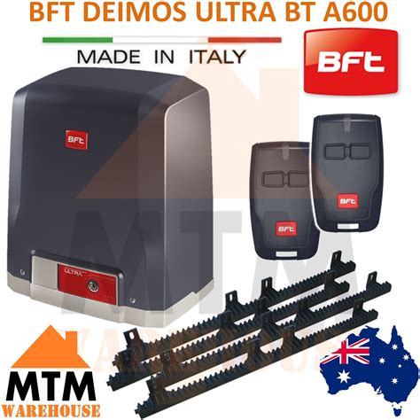 BFT DEIMOS Ultra BT A600 Automatic Slide Gate Motor Opener Kit 4m Rack