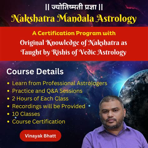 Predictive Nakshatra Astrology Course By Vinayak Bhatt