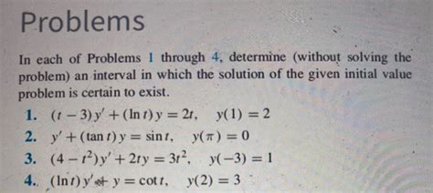 Solved Problems In Each Of Problems 1 Through 4 Determine