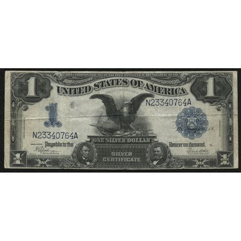 1899 1 One Dollar Black Eagle U S Silver Certificate Large Size