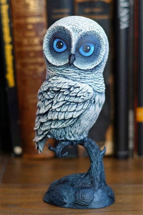 Snowy Owl Sculpture Blue Bird Art Barn Owl Art Fox Painting