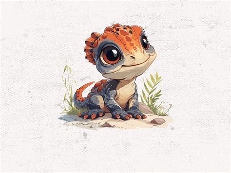 Cute Gecko Illustration, Digital Clipart, Printable Lizard Art, Ai ...