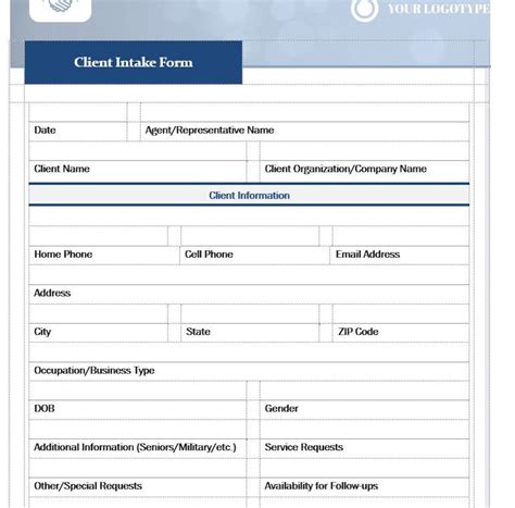 New Client Intake Form Template For Legal Firms Word Etsy Ireland