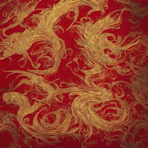 A Beautiful Red Tang Dao Design Gold Silk Pattern Stable Diffusion