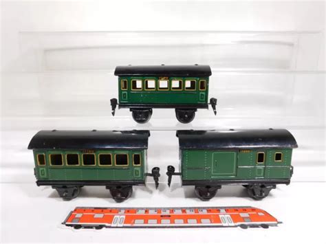 Du227 2 3x MÄrklin Gauge 0 Tin Wagon 17190 Passenger Car 17200 Baggage