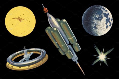 Retro Space Age Illustrations – MasterBundles