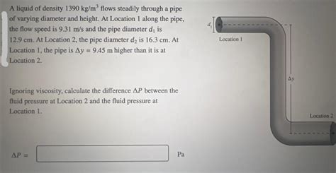 Solved A Liquid Of Density Kg M Flows Stead Solutioninn