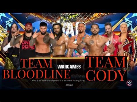 WWE2K23 TEAM BLOODLINE VS TEAM CODY WAR GAMES MATCH YouTube