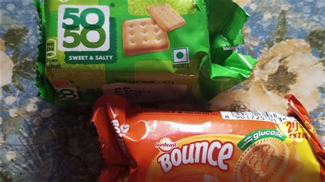 BRITANNIA 50 50 Sweet And Biscuits VS Sunfeast Bounce Orange Cream