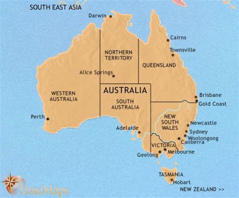 Map of Australia in 1837: Early History as a British Colony | TimeMaps