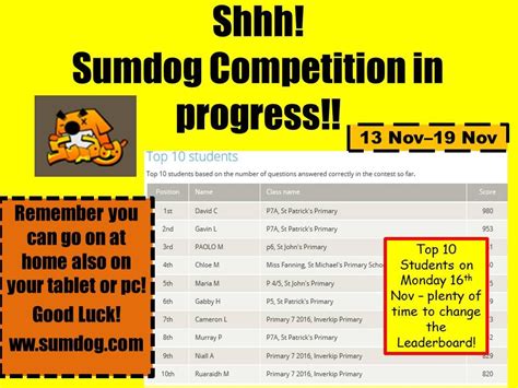 The Inverclyde Schools Sumdog Contest Is Here Again Get Playing