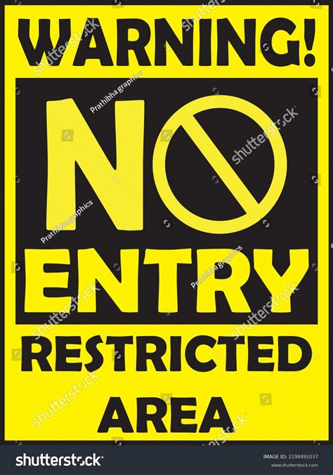 Vektor Stok No Entry Restricted Area Warning Sign Tanpa Royalti