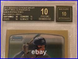 2013 AARON JUDGE Bowman Chrome Refractor GOLD 50 Auto BGS Black Label