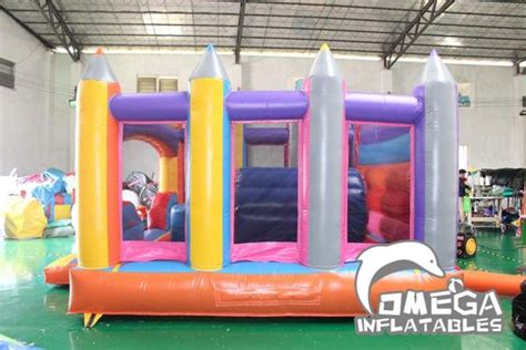 Omega Inflatables Factory Pencil Themed Bouncy Castle Commercial