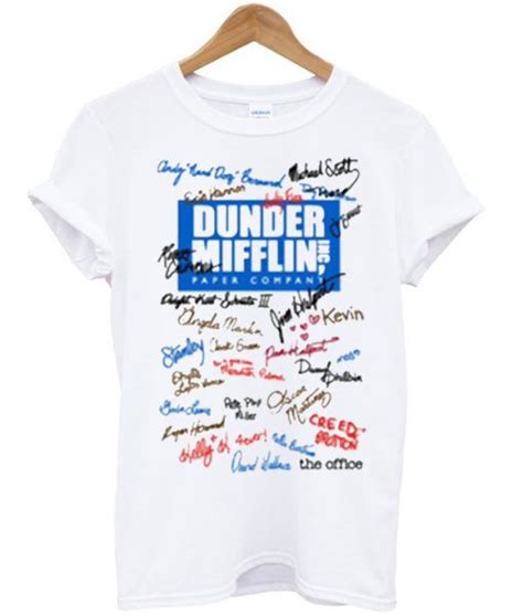 Dunder Mifflin Inc Signed T Shirt Clothzilla Dunder Mifflin Print