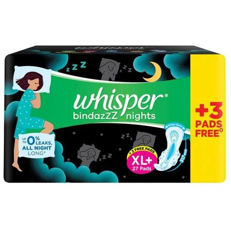 Whisper Ultra Nights Sanitary Napkin With Wings Xl 30 Pads Jiomart