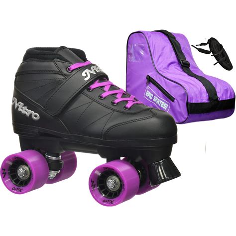 Epic Super Nitro Purple Quad Speed Roller Skates Package Speed Roller