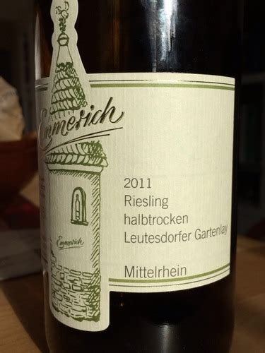 Weingut Emmerich Leutesdorfer Gartenlay Riesling Halbtrocken Vivino US