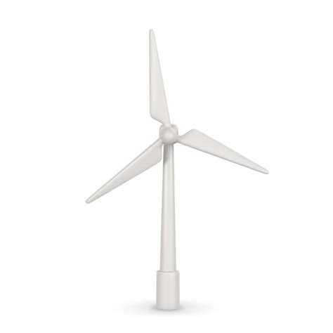 3d Realistische Windturbine Met Schaduw In Cartoon Stijl Groen En