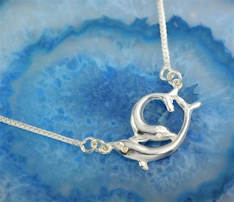 Dolphin Silver Necklace Dainty Necklace Ocean Necklace Etsy