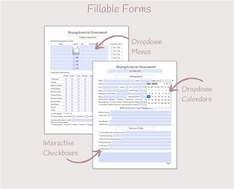 Biopsychosocial Intake Assessment Form Comprehensive Fillable Etsy